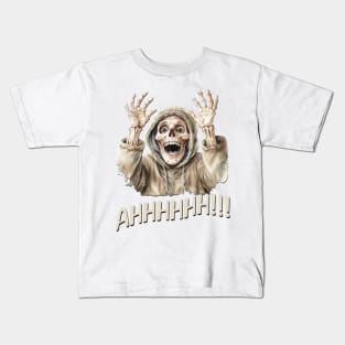 Ahhh! Funny Surprised Skeleton design Kids T-Shirt